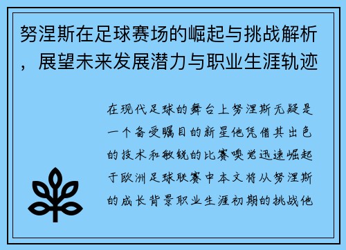 努涅斯在足球赛场的崛起与挑战解析，展望未来发展潜力与职业生涯轨迹